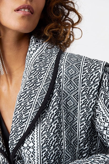 D6SCOTTY PRINT QUILTED JACKET BLACK/WHITE 4