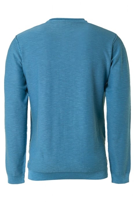 PULLOVER CREWNECK GARMENT DYED + STONE WASHED BLUE 5