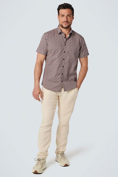 SHIRT SHORT SLEEVE ALLOVER PRINTED STRETCH OLD PINK 3