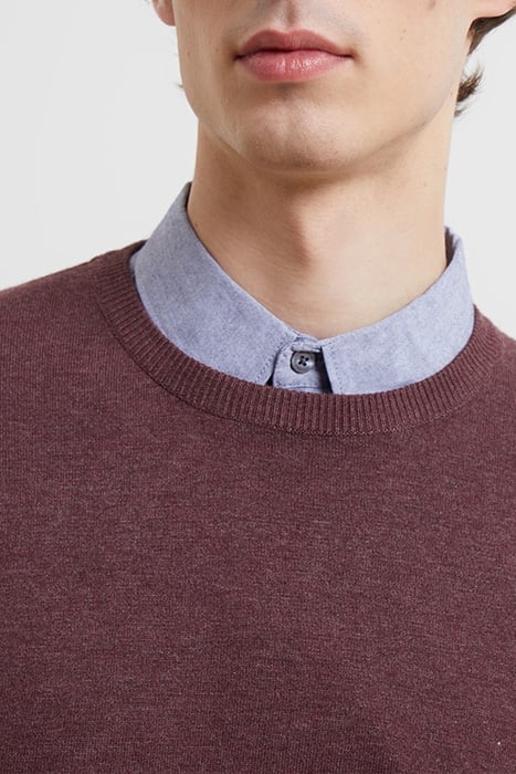 CREW NECK KNIT JUMPER BORDEAUX MEL 4