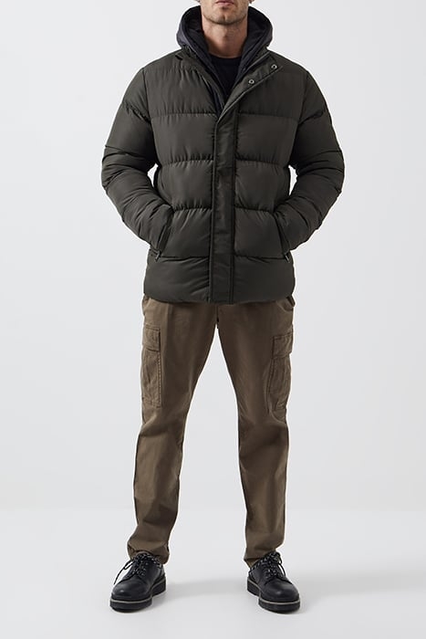 ROW FLEECE PUFFER COAT KHAKI/BLACK 1