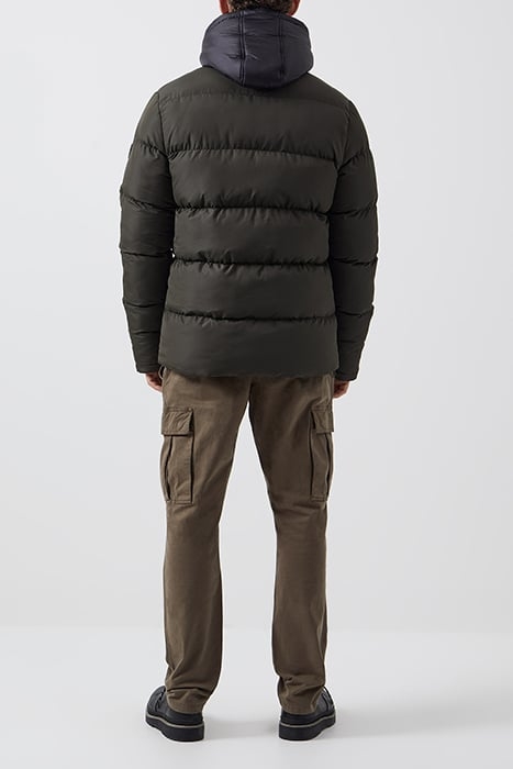 ROW FLEECE PUFFER COAT KHAKI/BLACK 2