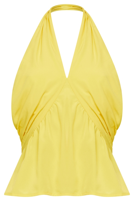 CREPE LIGHT CROSS NECK TOP PRIMROSE YELLOW 3