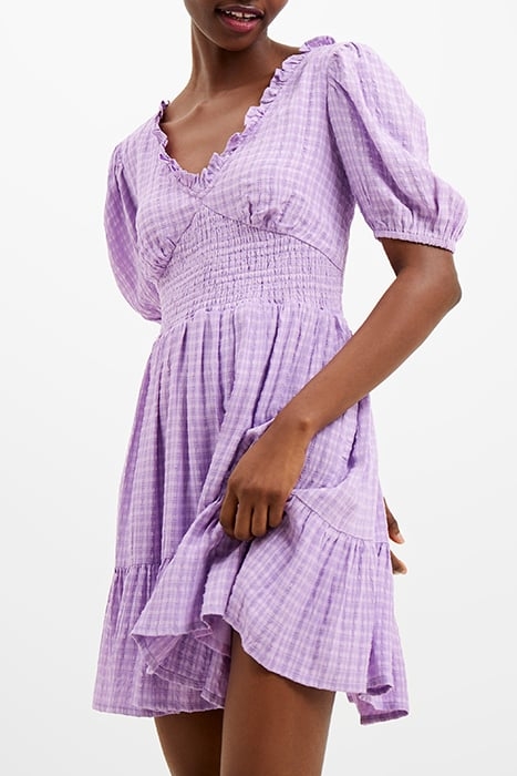 BIRCH PUFF SLEEVE DRESS SHEER LILAC 1