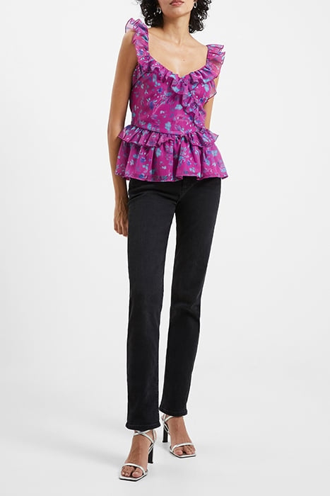 ADEN BAI LUREX FRILL CAMI TOP DAHLIA 2