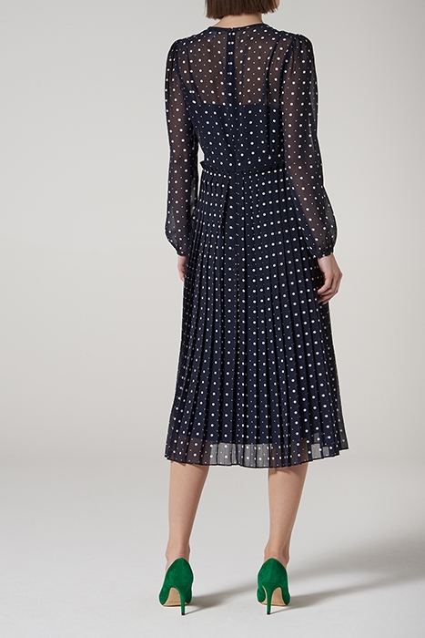 AVERY MIDI DRESS NAVY POLKA 2