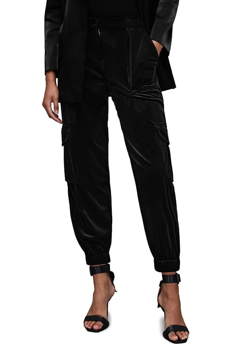 FRIEDA VELVET TROUSE BLACK 1