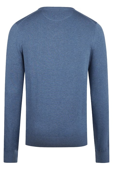 V NECK SWEATER MEDIUM BLUE 2