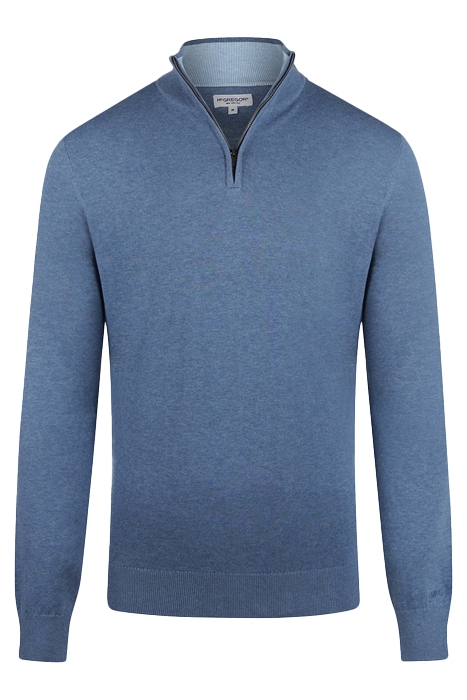 ZIP MOCK SWEATER MEDIUM BLUE 1