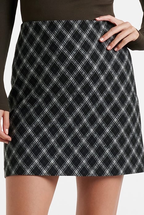 DANA DIAGONAL CHECK MINI SKIRT PORCELAIN/BLACK CHECK 1