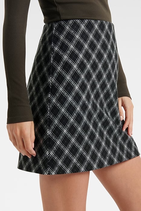 DANA DIAGONAL CHECK MINI SKIRT PORCELAIN/BLACK CHECK 6