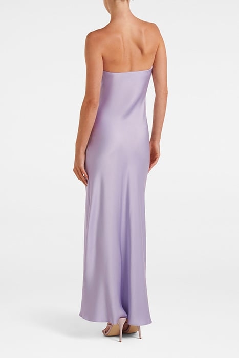 AVERY SATIN STRAPLESS DRESS BLOSSOMING LILAC 2