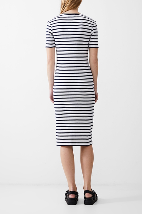 STRIPE RIB DRESS MIDI DK NAVY/WHITE 3