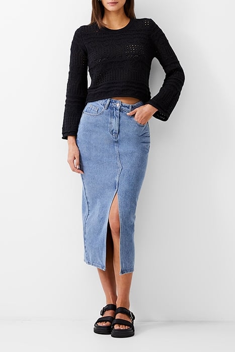 L/S CROCHET BOBBLE KNIT BLACK 2