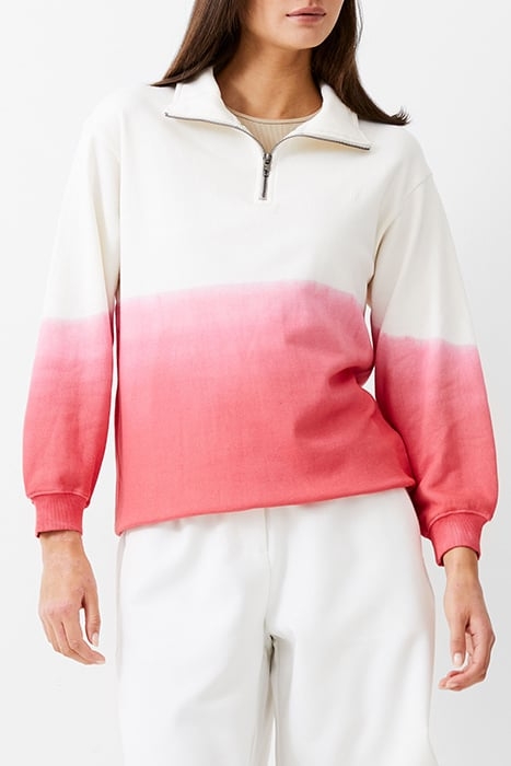 FC OMBRE HALF ZIP SWEAT CAMELLIA/IVORY 1