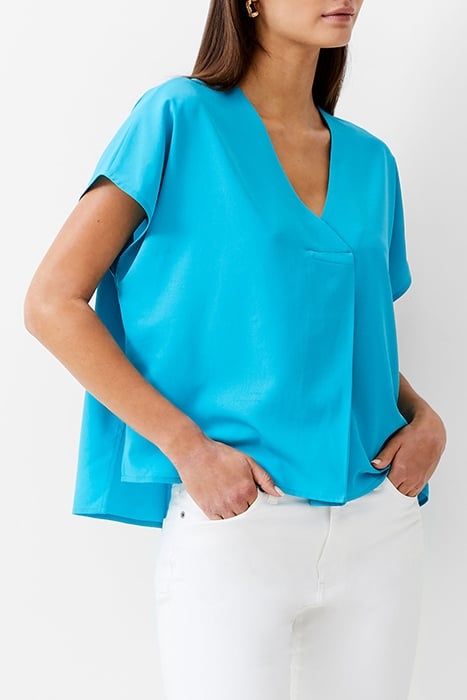 VEE BOXY CREPE LIGHT TOP PEACOCK 1