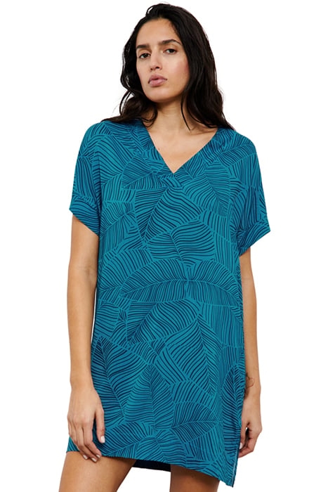 BW 1P SHORT DRESS BLUE PLAMS 2