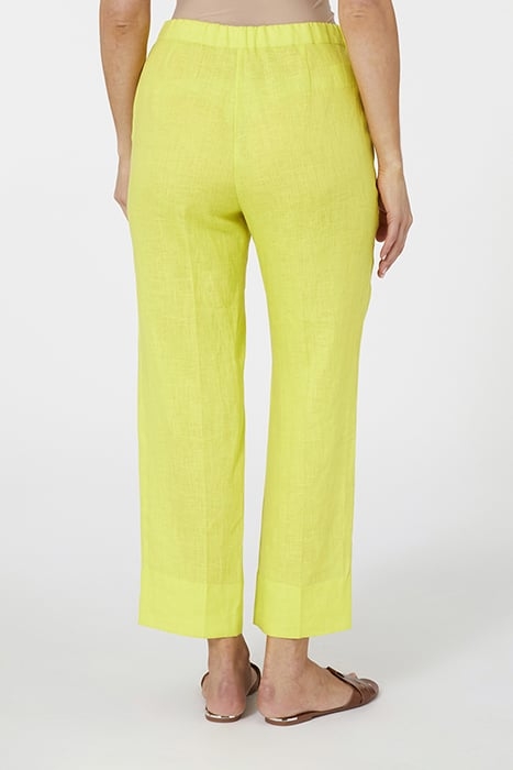 STRAIGHT-LEG LINEN TROUSERS YELLOW 2