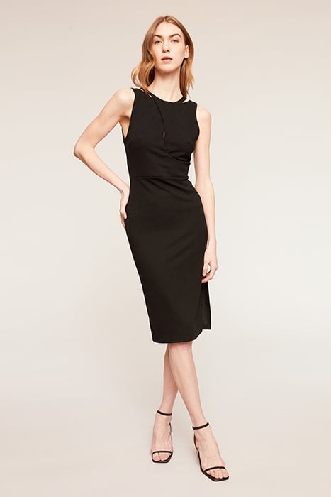 SHORT CREPE JERSEY SHEATH DRESS BLACK 1