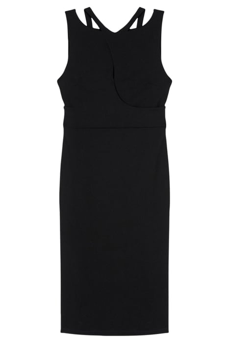 SHORT CREPE JERSEY SHEATH DRESS BLACK 3