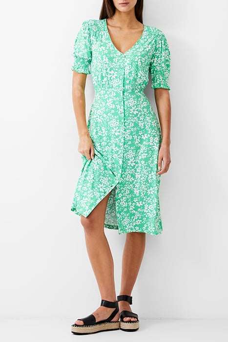 FLORALE BUTTON-THRU DRESS MIDI POISE GREEN/WHITE 1