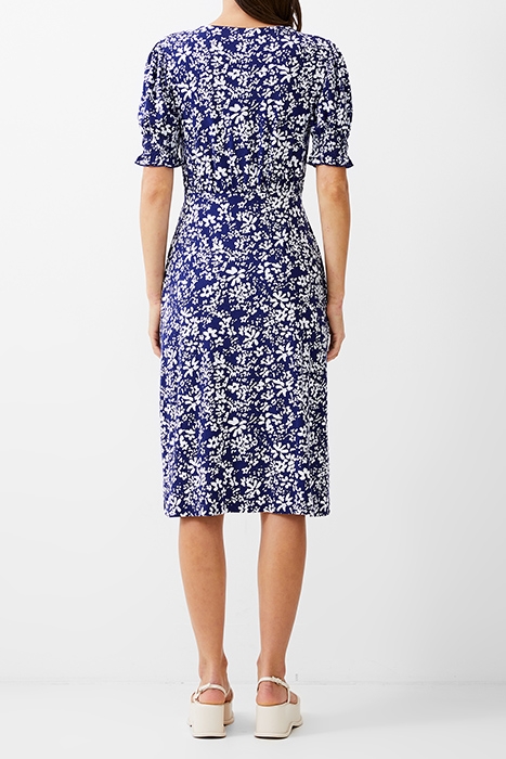 FLORALE BUTTON-THRU DRESS MIDI DK NAVY/WHITE 2