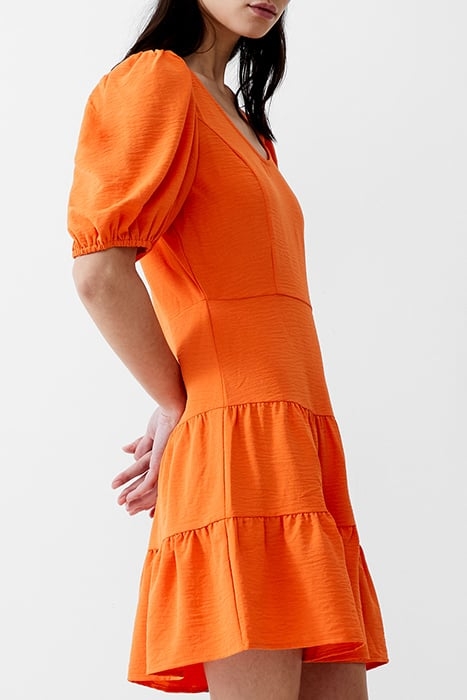 VEE TIERED CRINKLE DRESS KNEE MANDARIN 3