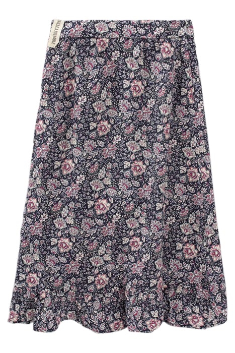 GIRLS’ NAVY FLOWER PRINT LENZING™ ECOVERO™ ASYMMETRIC SKIRT 2