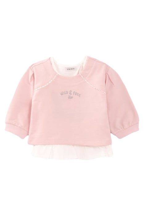 BABY GIRLS’ 2-IN-1 PALE PINK SWEATSHIRT WITH T-SHIRT 1