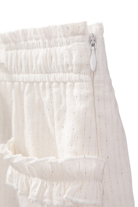 GIRL'S WHITE JACQUARD SHORTS WITH GOLD STRIPES 5