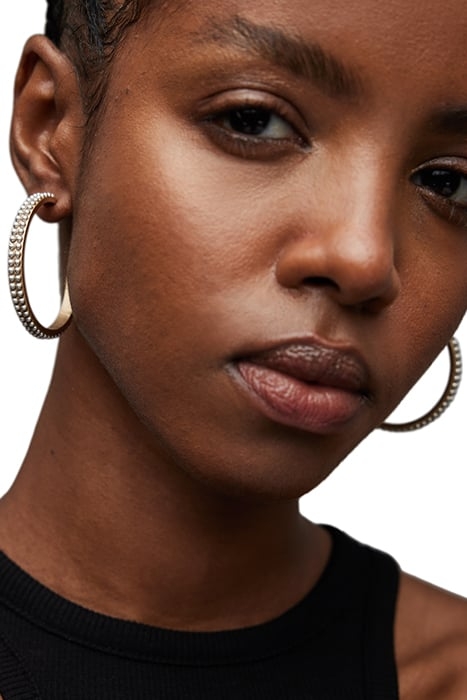 BREA BEAD HOOPS WARM BRASS/WHITE 1