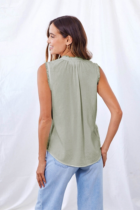 FRAY EDGE SLEEVELESS SOFT ARMY 2