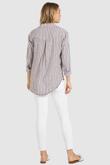 FRAYED HEM BUTTON DOWN AMERICANA STRIPE 3