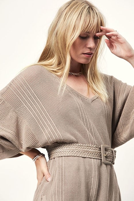 D6NILIANE AJOUR KNIT TUNIC COBBLESTONE 4