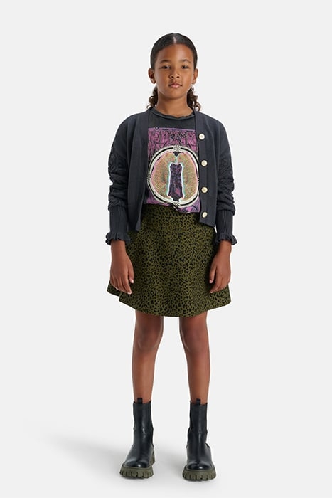 GAA - LEOPARD KNIT SKIRT DARKGREEN 1