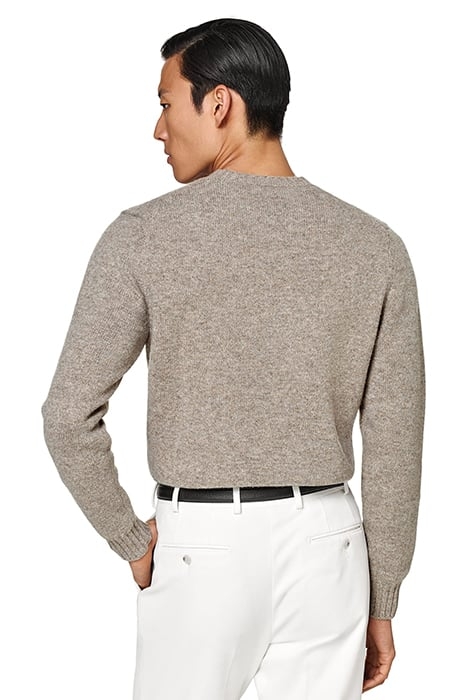 CREW MERINO WOOL SAND LIGHT BROWN 2