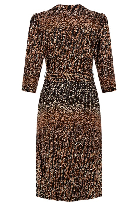 SOLEDAD WRAP DRESS LS HAZEL/BEIGE/BLACK 2