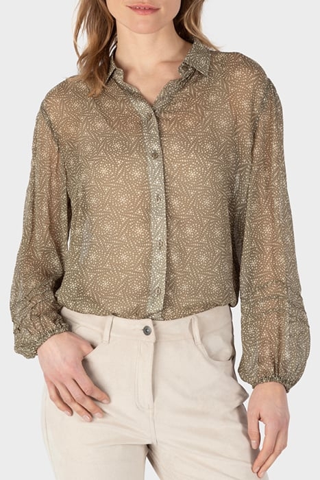 BLOUSE WOVEN LONG SLEEVES COVERT GREEN 1