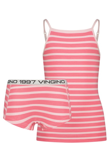 G-SO24-5 STRIPE SINGLET SET ELECTRIC PINK 1