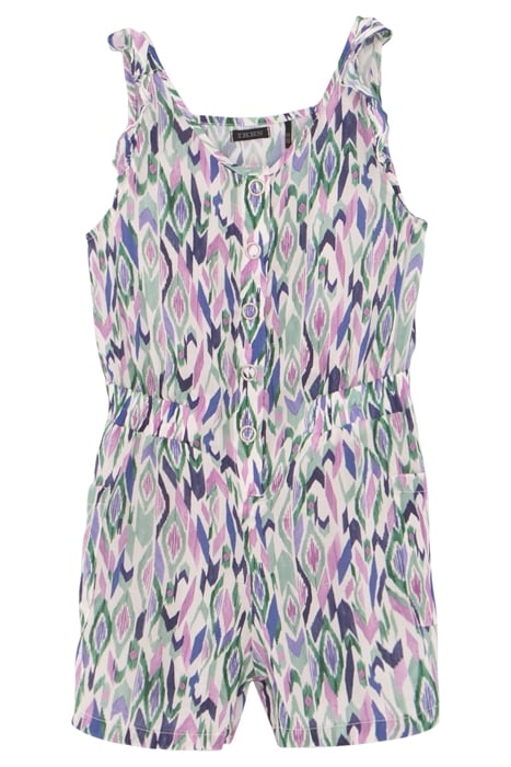 GIRLS’ OFF-WHITE IKAT DIAMOND PRINT PLAYSUIT 1