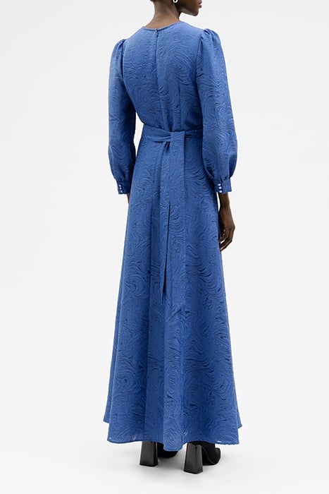 NICOLIN LONG MIDI LENGTH DEEP V-NECK DRESS OCEAN BLUE 2