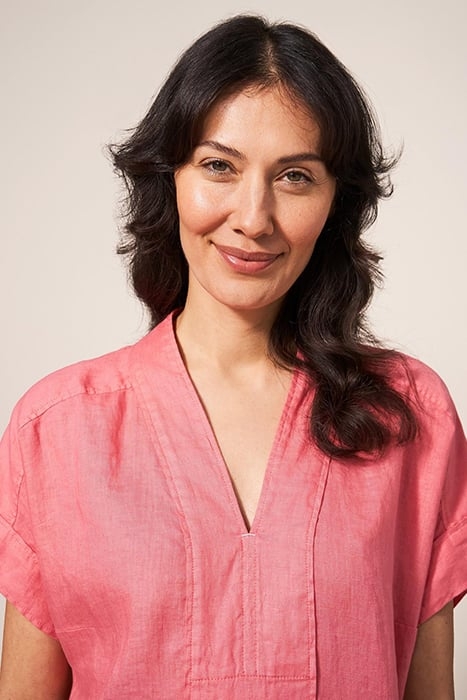 MARIANNE LINEN TUNIC MID RED 4