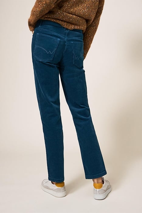 BROOKE STRAIGHT CORD TROUSER DARK TEAL 2