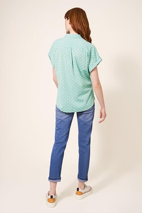 ELLA COTTON SHIRT MID GREEN 2