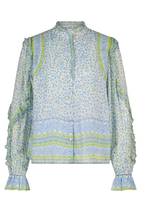 ETJE BLOUSE CREAM WHITE/RIAD BLU 3