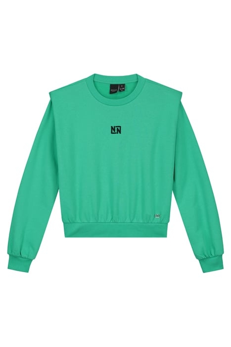 PADDED SHOULDER SWEATER HYPER GREEN 1