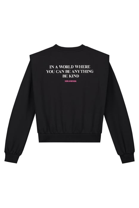 PADDED SHOULDER SWEATER BLACK 2