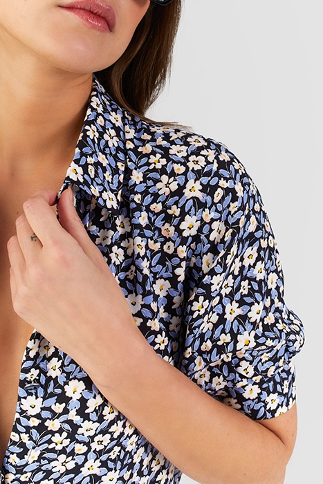 COBALT MINI FLOWER SHIRT DRESS COBALT 6