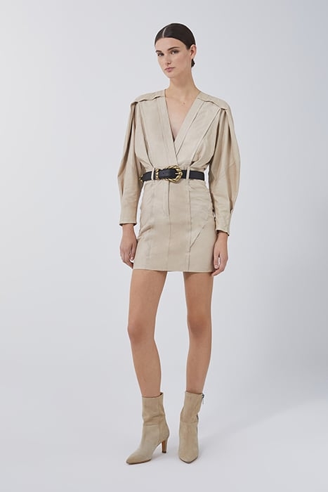 SKALA LEATHER DRESS IN BEIGE 1