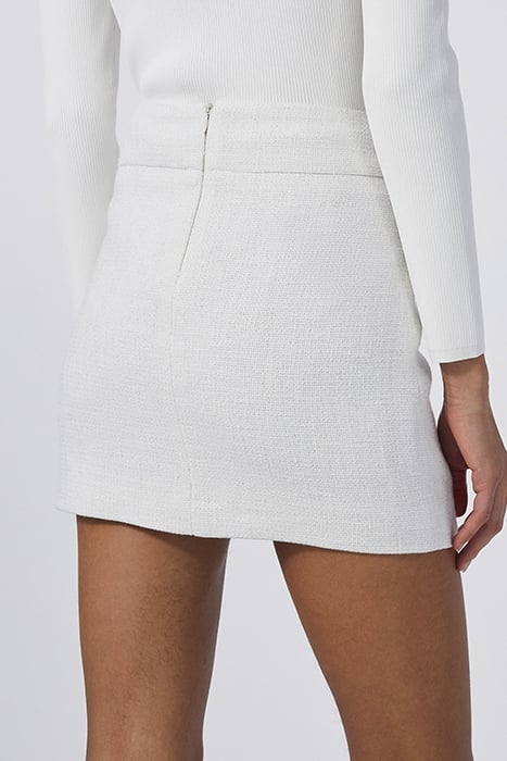 YONI MINI SKIRT IN WHITE/SILVER 2